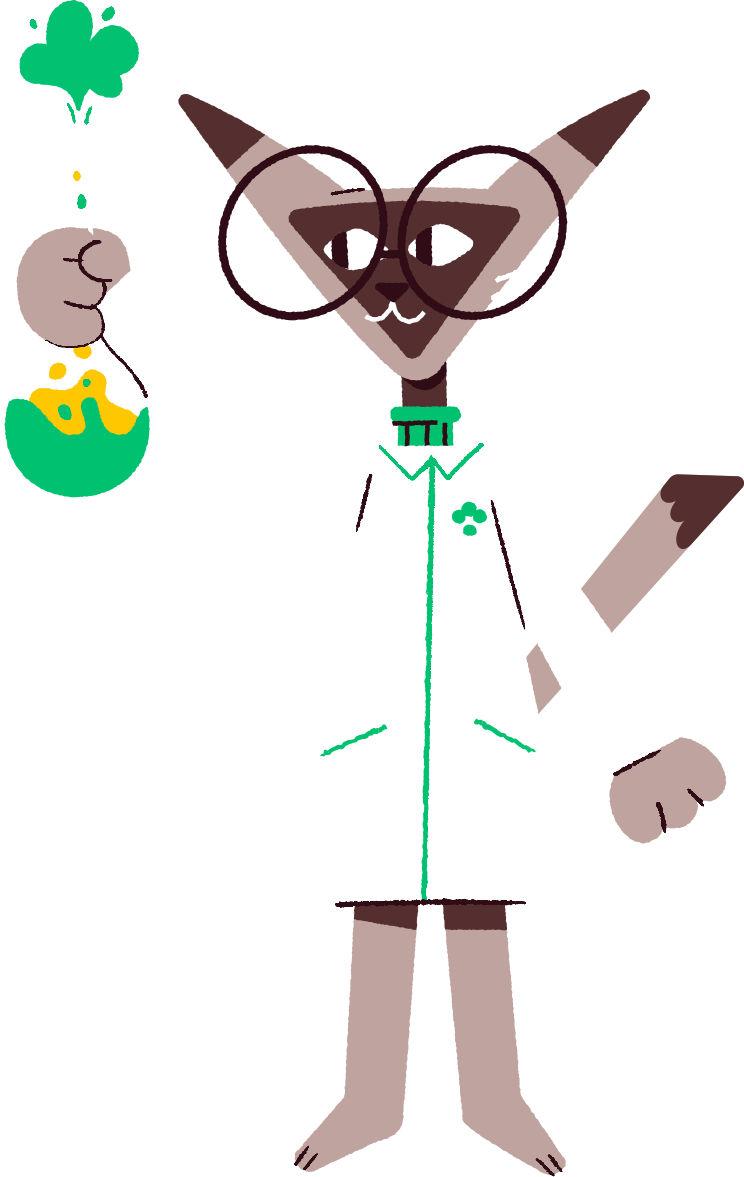 Gavi, a RevenueCat Friends character, holding a beaker