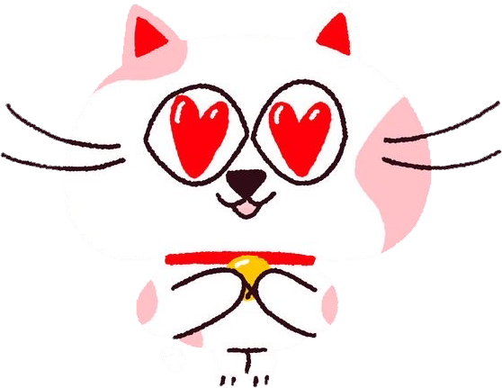 Tama with hearts in their eyes