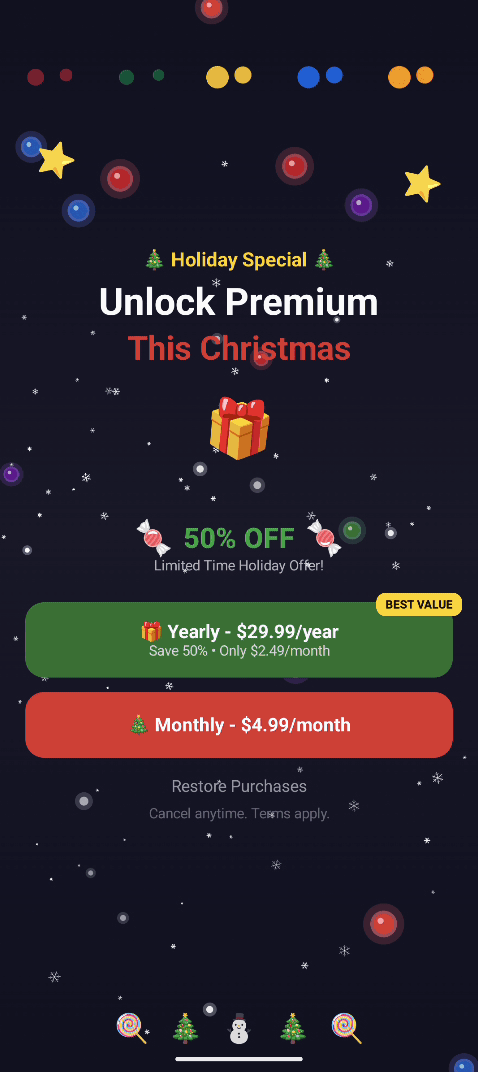 Christmas Paywall Preview