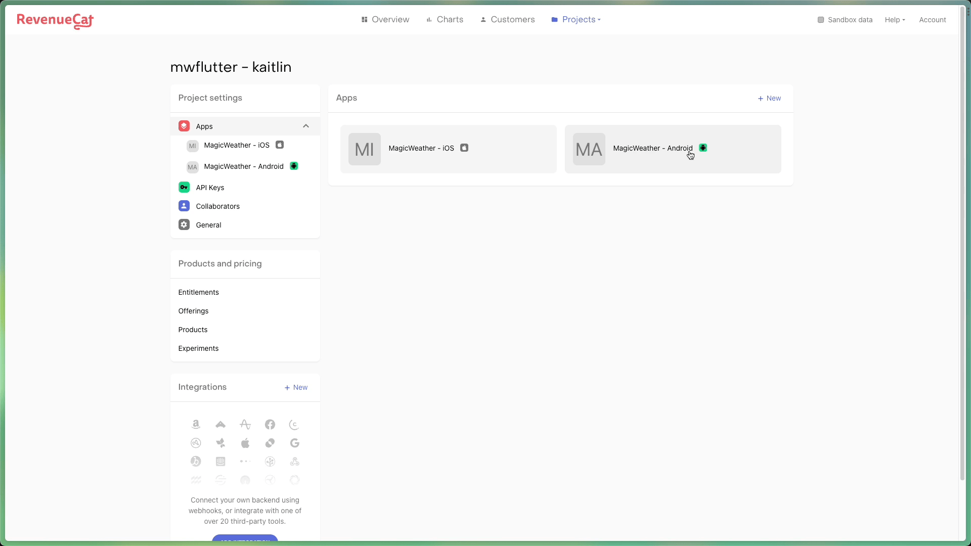 Uploading the service account credentials JSON to the Google Play app in the RevenueCat dashboard and saving