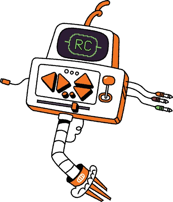 RevenueCat, a cheerful little machine with RC on its screen